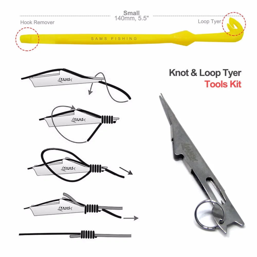 Fly Fishing Quick Nail Knot Tying Tool Loop Tyer Hook Tier with Retractor Zinger